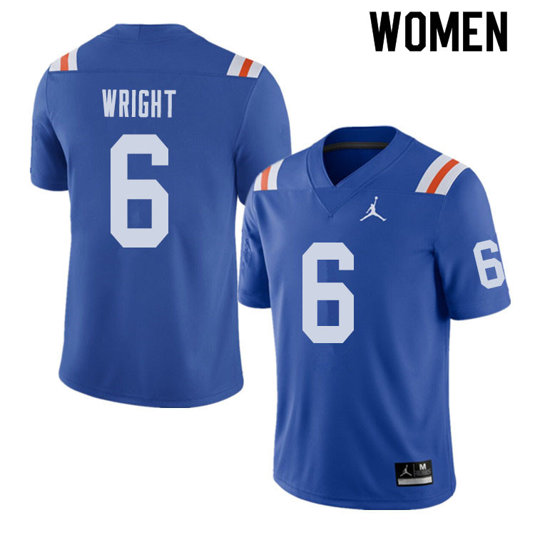 Jordan Brand Women #6 Nay'Quan Wright Florida Gators Throwback Alternate College Football Jerseys Sa - Click Image to Close